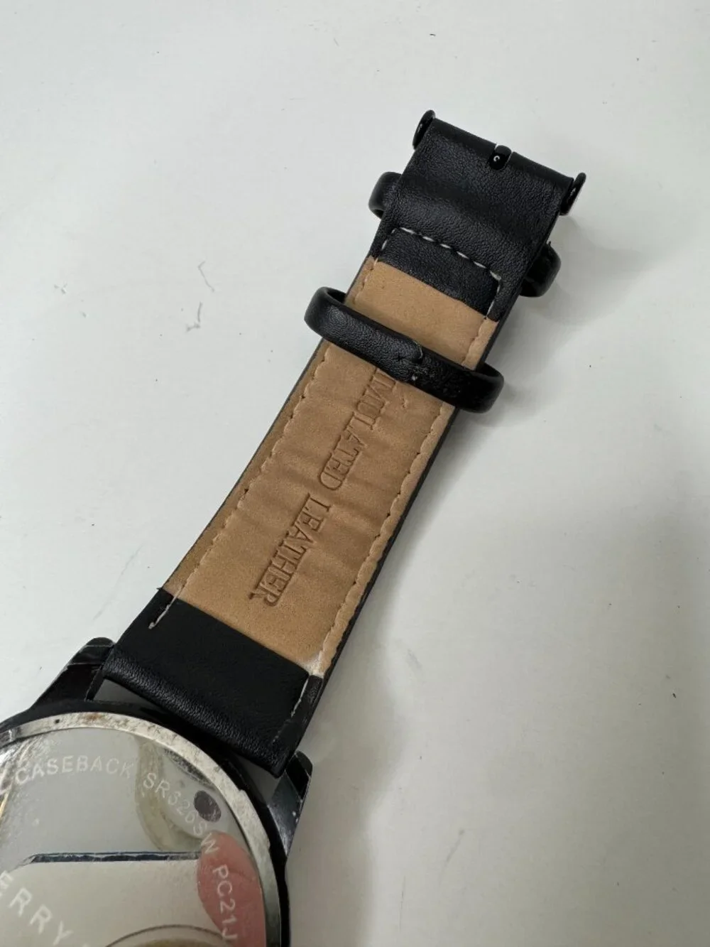 Perry Ellis Stainless Steel Watch Simulated Leather Band PRY-61501, 0719, SR626S